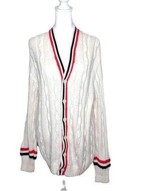 Wilson Sports Apparel 60's Era Varsity Cardigan Red and Blue Accent Button Front